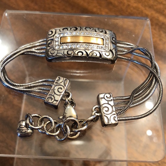 Vintage Brighton bar multi strand bracelet with Swarovski crystals - Picture 15 of 16